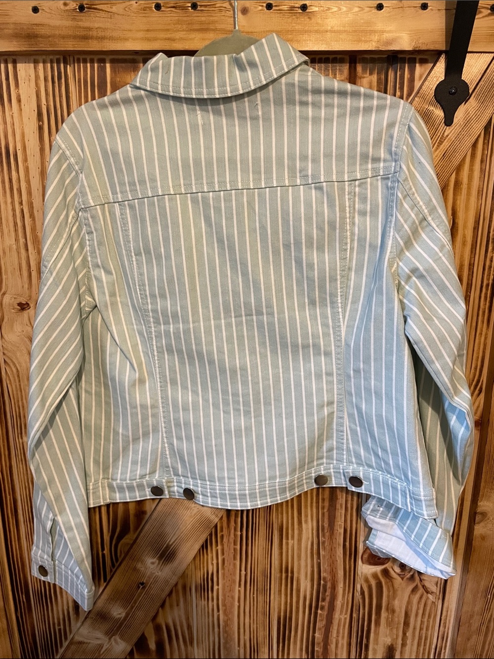 Cato Light Blue & White Striped Jean Jacket - Picture 3 of 3